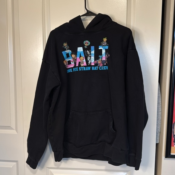 BAIT X ONE PIECE X UPCYCLE LA MEN STRAW HAT BAIT HOODY (BLACK Onepiece B… - Picture 5 of 7